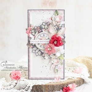 Handgemaakte verjaardagskaart, aangepaste gepersonaliseerde kaart, envelop voor geldcadeau, envelop voor voucher, scrapbook 3D-kaart, luxe kaart voor moeder