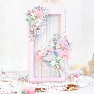 Cartolina di Natale fatta a mano | Buon anno | Scrapbooking | Biglietto d'auguri | 3D | Carta di Babbo Natale | Creazione di carte