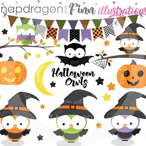 BUY5GET5 Halloween Owl clipart, Halloween clipart, Owl clipart, Halloween Papers, Owl Bat, Fall Owl, Cute Owl clipart,