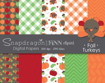 BUY5GET5 Autumn Papers, Pumpkin Digital Papers, Thanksgiving Digital Papers, Turkey Papers, Fall Papers, Apple Papers,