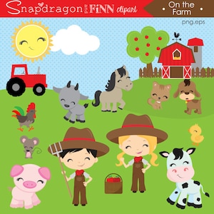 BUY5GET5 Barnyard clipart, Farm clipart, Farm Animal clipart, Barn clipart, Animals, Farm Boy, Farm Girl, clip art,