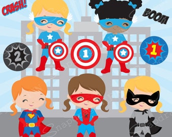 BUY5GET5 Superhero girls clipart, Hero clipart, Superhero vector clipart, girl Superhero, superhero kids, digital clip art