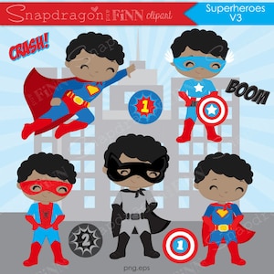 BUY5GET5 Superhero boys clipart, Superhero vector clipart, Hero clipart, boy Superhero, superhero kids, digital clip art - V3