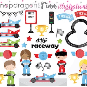 BUY5GET5 Racing Clipart, Race Car Clipart, Race Car Driver Clipart, racecar clipart, racing girl, racing boy, vector images, race clipart