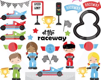 BUY5GET5 Racing Clipart, Race Car Clipart, Race Car Driver Clipart, racecar clipart, racing girl, racing boy, vector images, race clipart