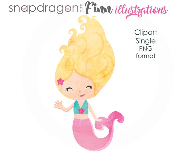 Download Buy5get5 Blonde Mermaid Clipart Watercolor Mermaid Digital Etsy