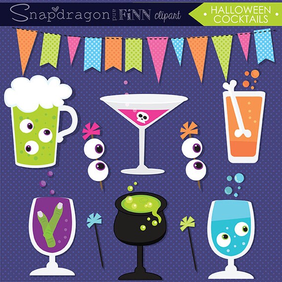 BUY5GET5 Halloween Cocktails clipart, Halloween clipart, Eyeballs in Glass, Halloween Drinks, Cauldron Glass, clip art,