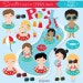 Pool Party clipart, Summer clipart, Pool clipart, Water slide clipart, Beach clipart, Water Park, Pool Papers - Commercial License Included
