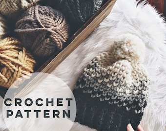 CROCHET PATTERN | Fair Isle Crochet Hat Pattern | The Nash Hat Crochet Pattern | Knit Stitch Crochet Pattern | Fair Isle Ombré Crochet DIY