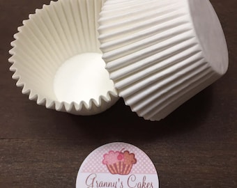 BULK - 2" X 1-3/4" Taller Standard Size Greaseproof Baking Cup • Baking Liner • Baking Cups • Muffins • Paper Liners • White Baking Cup