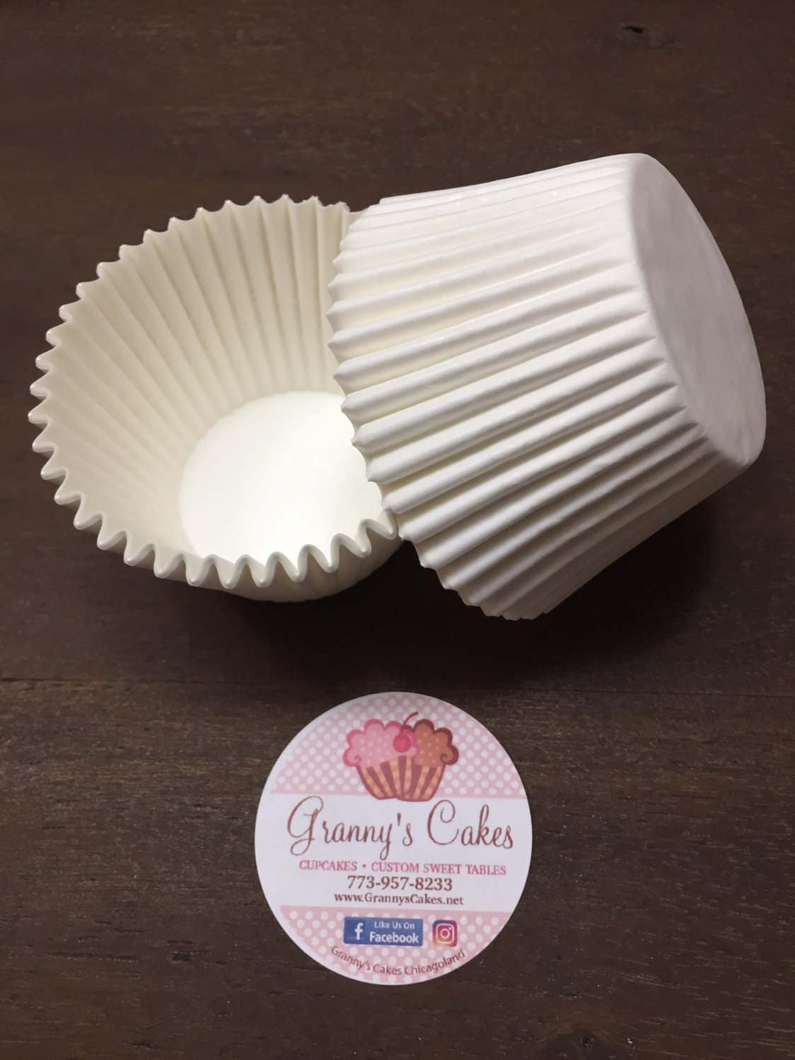 2 X 1-3/4 Taller Standard Size Greaseproof Baking Cup • Baking Liner •  Baking Cups • Muffins • Paper Liners • White Baking Cup