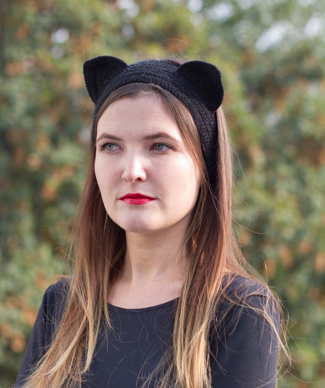 Cat ears headband Crochet women headband Crochet cat ears Ear Etsy