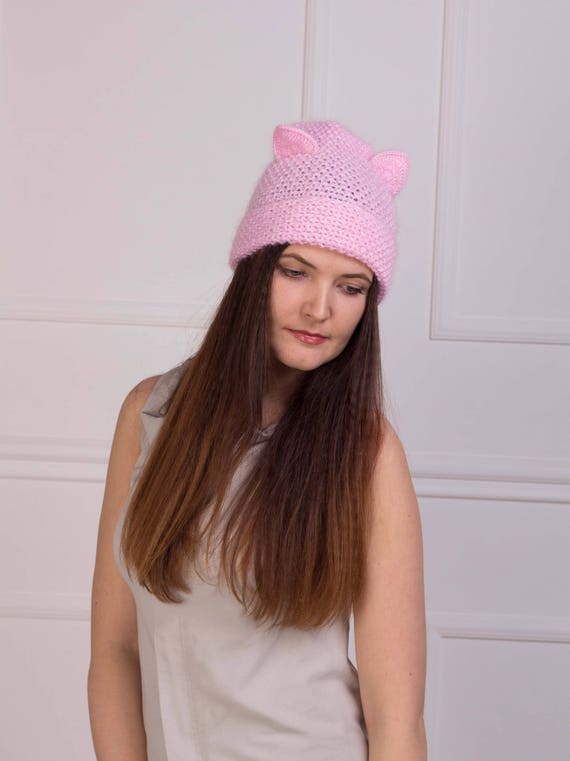Lana Nero Cotone HAND Knitted Ear Warmer Cappello Cerchietto Fiore