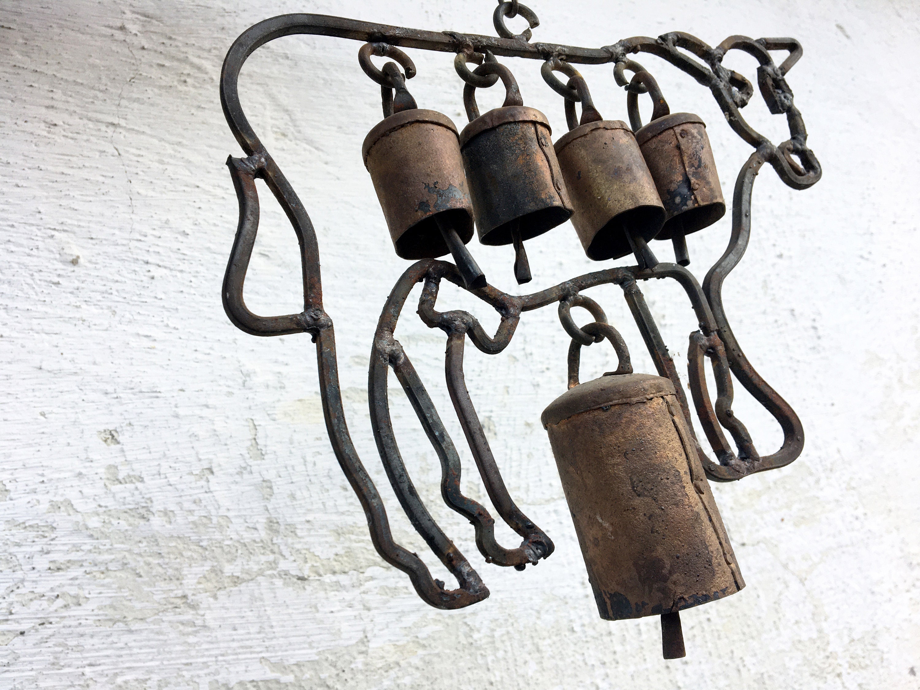 Rustic Cow Bells Metal Wind Chimes/Rusty Folk Art Primitive Etsy