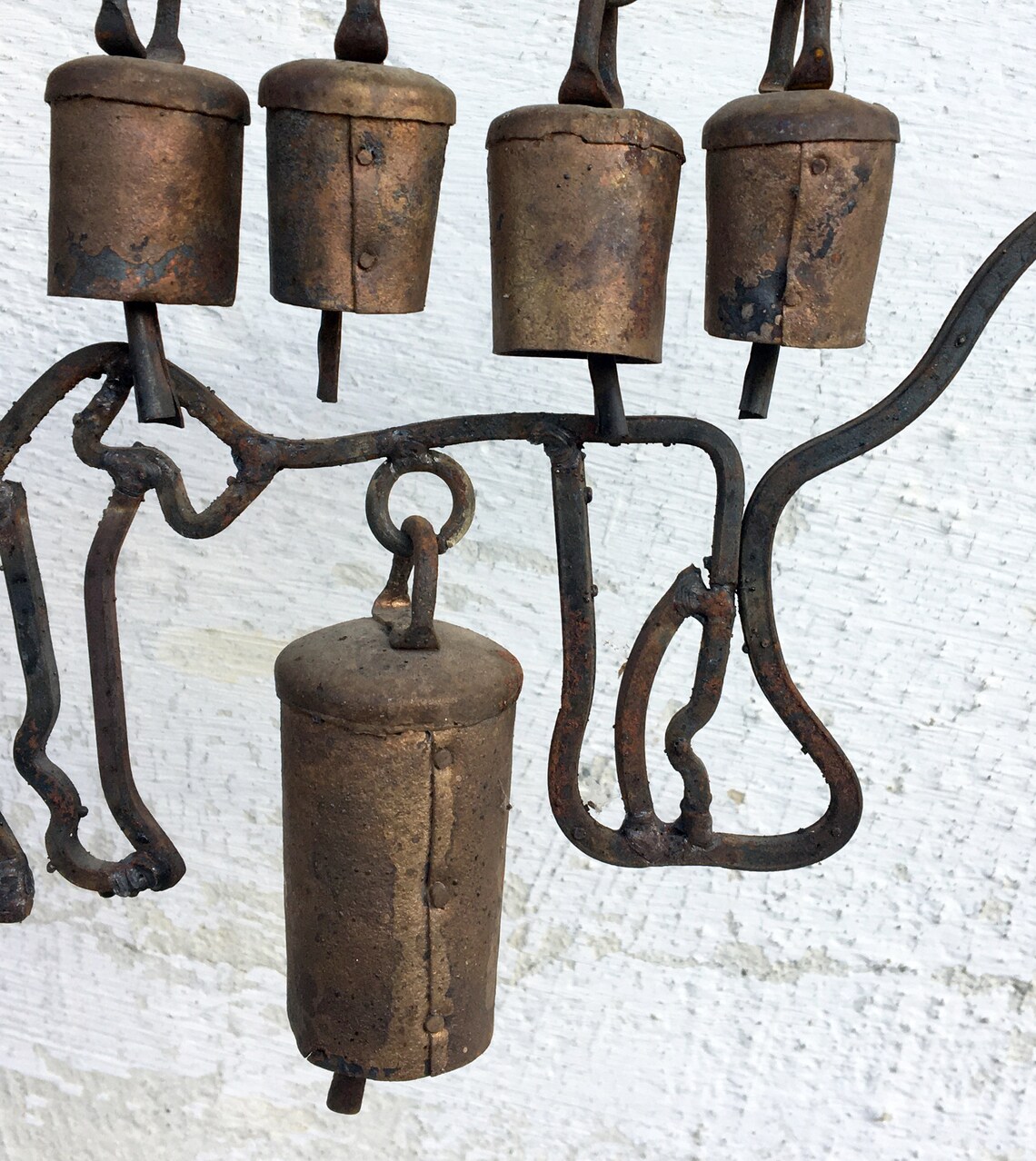 Rustic Cow Bells Metal Wind Chimes/Rusty Folk Art Primitive Etsy