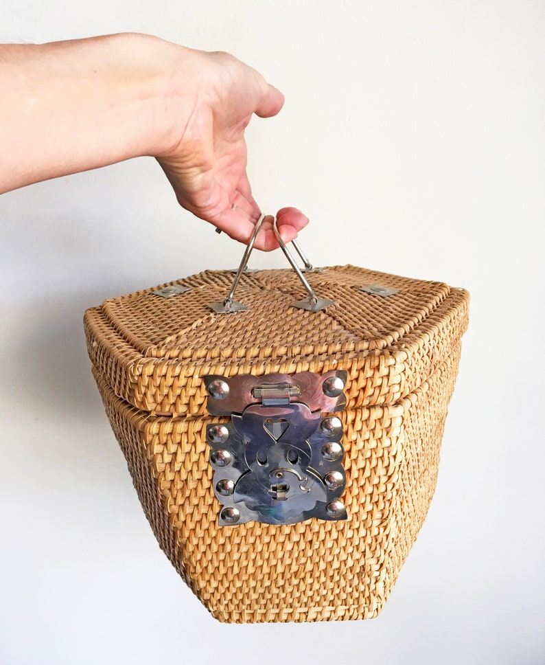 Chinese Teapot & Cups Wicker Tea Basket Travel Set/Vintage Etsy