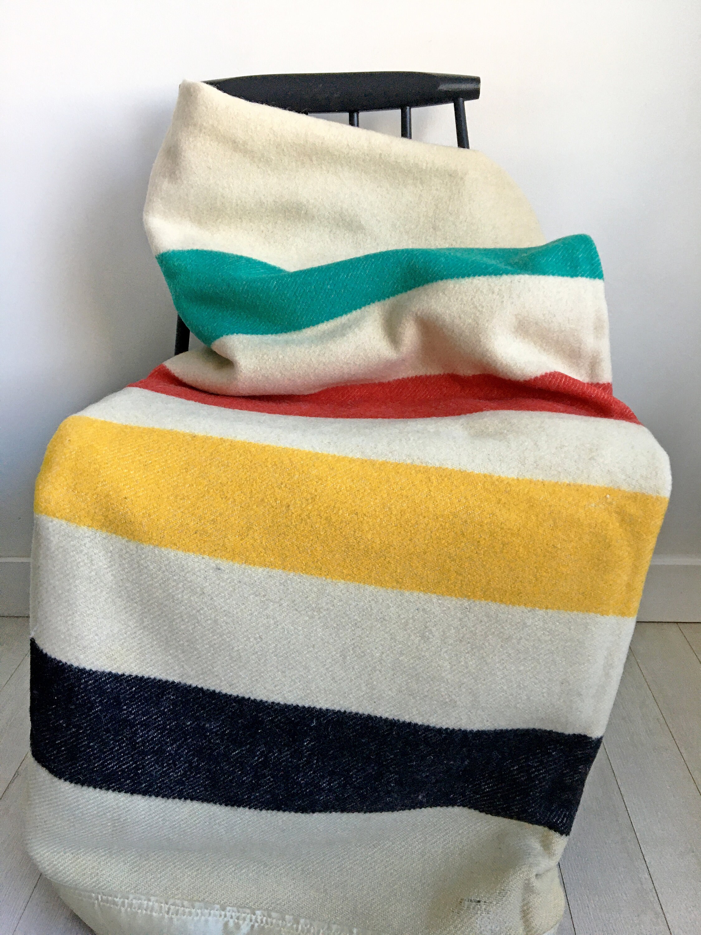 Vintage 4.5 Point Striped Trapper Wool Blanket/Made in England Etsy