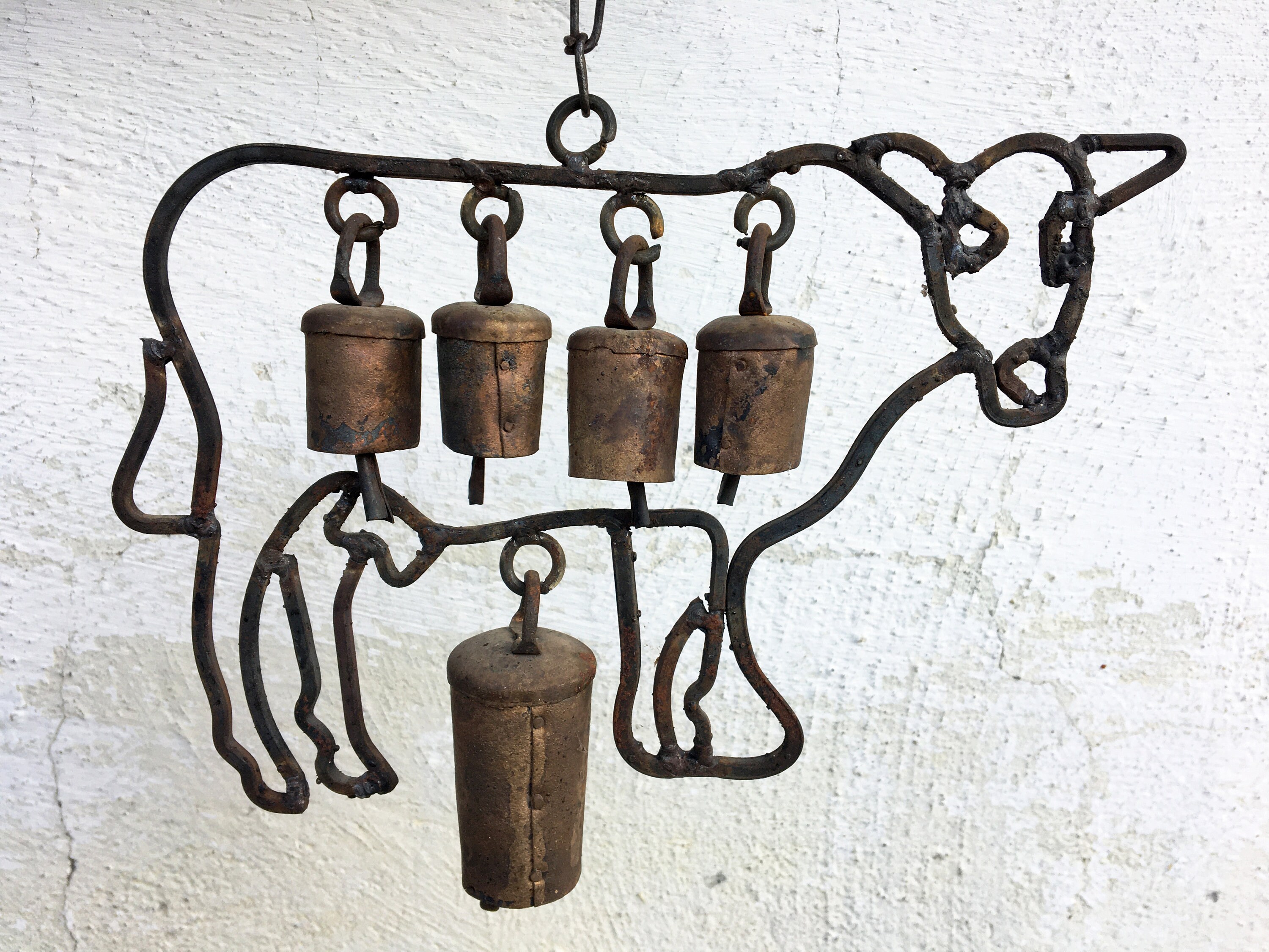 Rustic Cow Bells Metal Wind Chimes/Rusty Folk Art Primitive Etsy