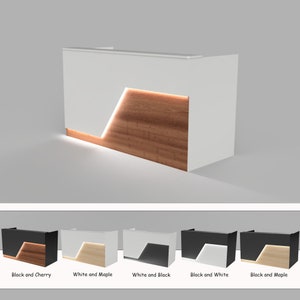 Miami Reception Desk: Modern Sales Counter with LED Lights