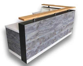 White L Shape Memphis Reception Desk