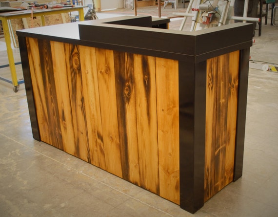 L Shape Santa Cruz Sales Counter With Black Laminate Etsy