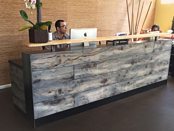 7 Foot Memphis Reception Desk, Retail Counter, Rustic Desk, Reclaimed Wood  Desk 