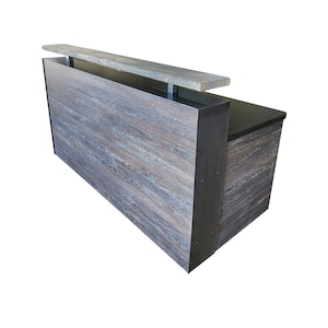 Scorched Oak Reception Desk: Rustic Office Front Desk