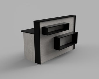Madison Reception Desk: Modern Sales Counter with Display Shelves