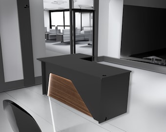 Ambiance Arc Reception Desk: Modern Office Sales Counter