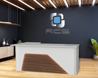 Ambiance Arc Reception Desk: Modern Office Sales Counter