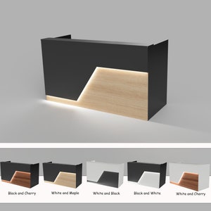Miami Reception Desk: Modern Office Sales Counter with LED Lights