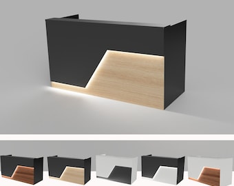 Miami Reception Desk: Modern Office Sales Counter with LED Lights