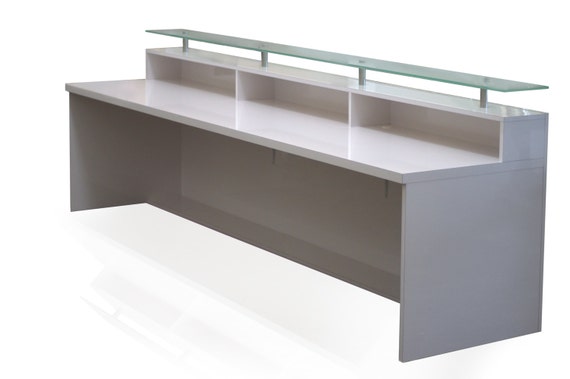 High Gloss White Memphis Reception Desk Etsy