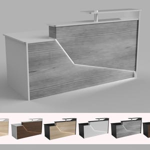California Reception Desk: 6ft Modern Sales Counter w/ LED Lights