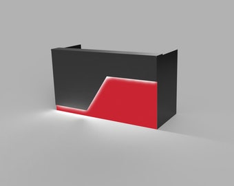 Miami Reception Desk: Modern Sales Counter with LED Lights