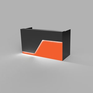 Miami Reception Desk: Modern Office Sales Counter with LED