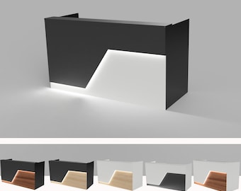 Miami Reception Desk: Modern Sales Counter with LED Lights