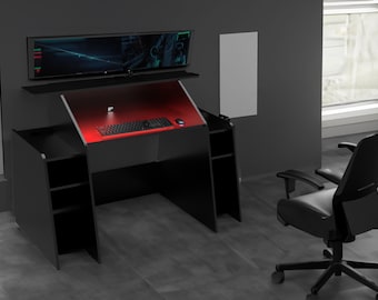 Nebula Gaming Desk: Ergonomic Gamer Desk with Cable Management