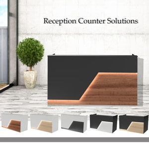 Miami Reception Desk: Modern Office Sales Counter with LED Lights