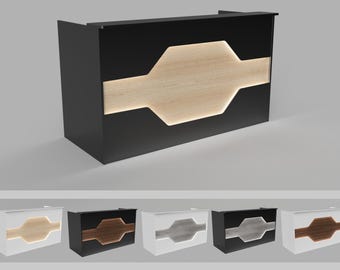 Los Angeles Reception Desk: Modern Office Sales Counter with LED