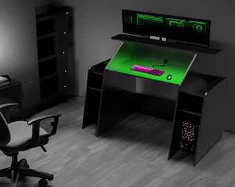 Nebula Gaming Desk: Ergonomic Gamer Desk with Cable Management