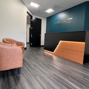 Miami Reception Desk: Modern Office Sales Counter with LED Lights