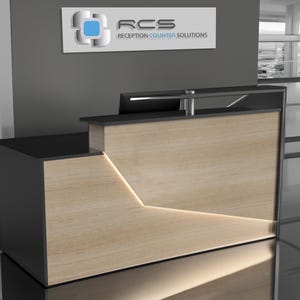 California Reception Desk: 6ft Modern Sales Counter with LED