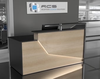 California Reception Desk: 6ft Modern Sales Counter with LED