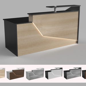 California Reception Desk: 6ft Modern Sales Counter with LED Lights