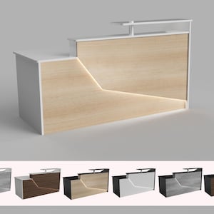 California Reception Desk: 6ft Modern Sales Counter with LED