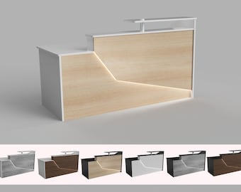 California Reception Desk: 6ft Modern Sales Counter with LED