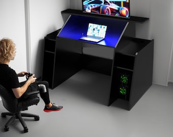 Nebula Gaming Desk: Ergonomic Gamer Desk with Cable Management