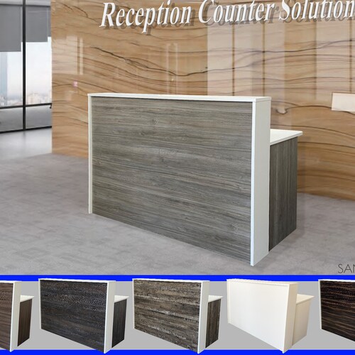 Plywood Reception Desk With Custom Logo Etsy