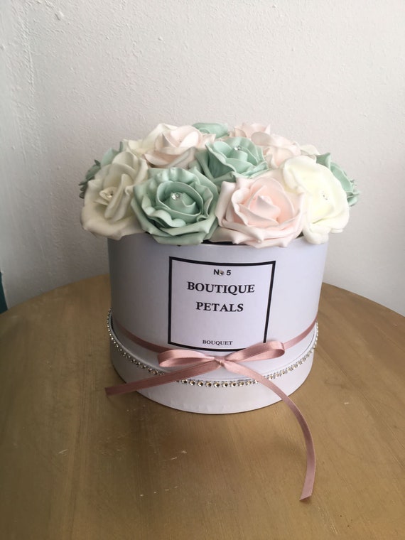 Hat Box Flowers Rose Hat Box Flower hat box Forever roses homedeco  personalised gift personalized gift, mothers day